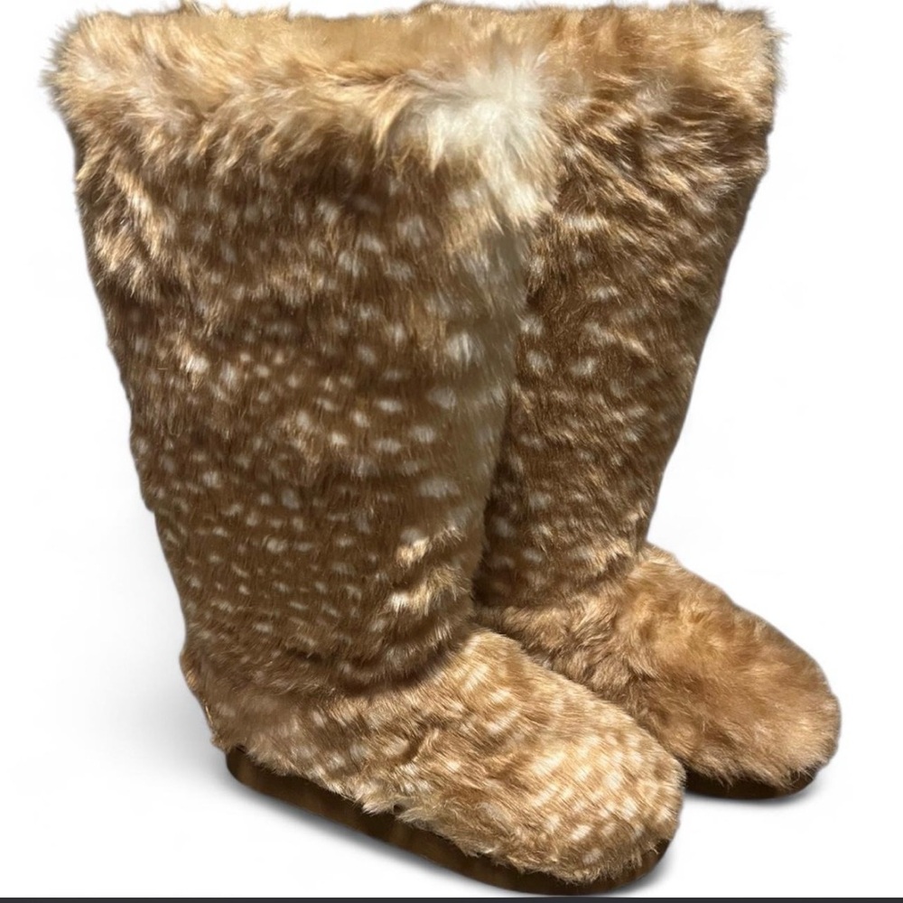 Dolls Kill Tan Faux Deer Fur Boots